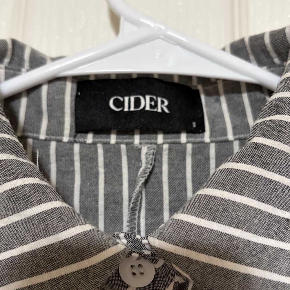 NWOT Cider Collar Striped Long Sleeve Shirt - Picture 3 of 4